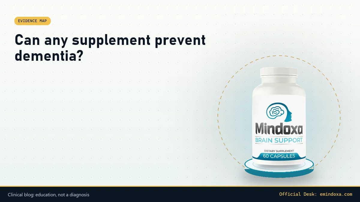 Mindoxa clinical blog cover: Can any supplement prevent dementia?