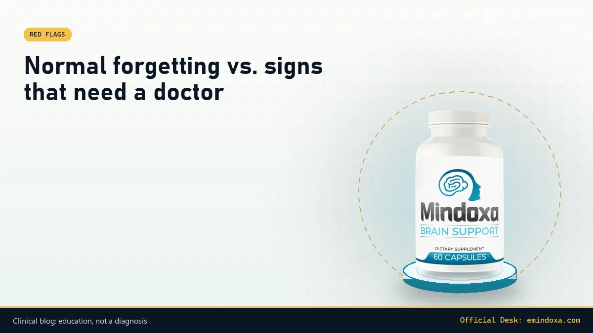 Mindoxa clinical blog cover: Normal forgetting vs. signs that need a doctor